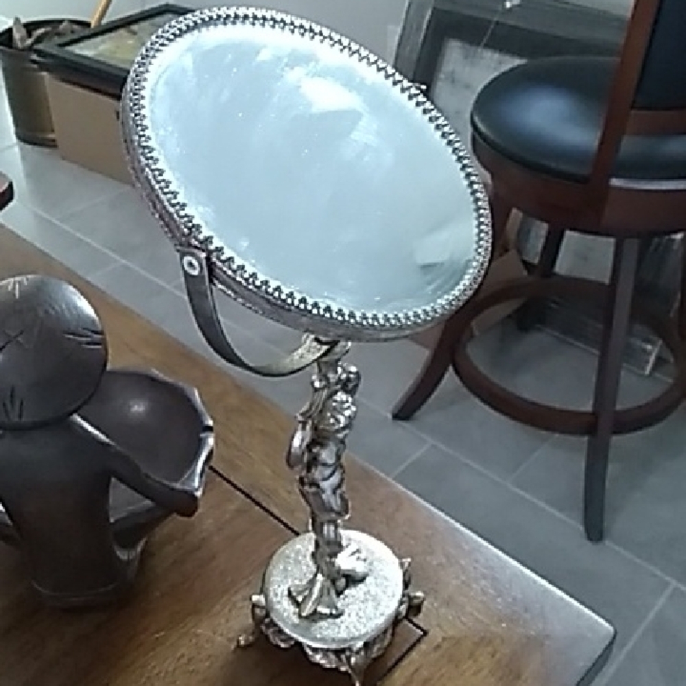 Elegant Silver Tabletop Mirror - Picture 2 of 5